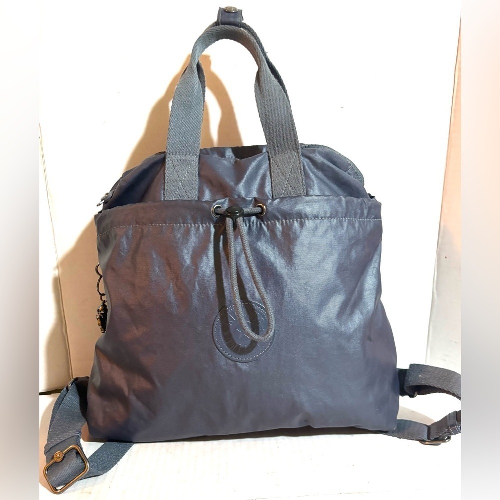 Kipling goyo gray blue nylon backpack